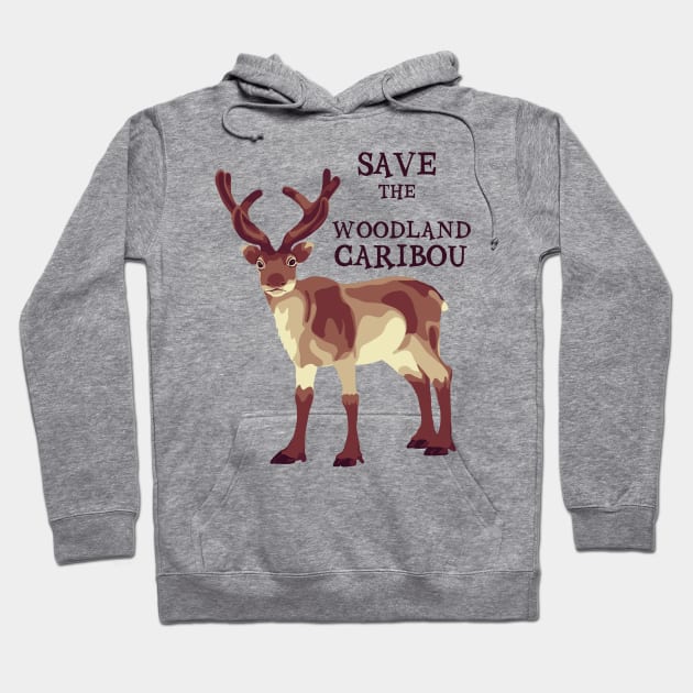 Save The Woodland Caribou Hoodie by Slightly Unhinged